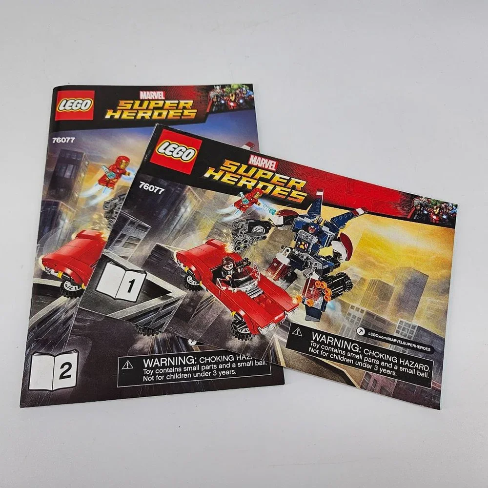 Lego Iron Man Avengers 76077 1 & 2 Manual Instruction Book ONLY No Brick Fig
